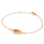 ショッピングセレブ カルティエ ドゥーブルCブレスレット K18PG ダイヤモンド ロゴブレスレット 2Cブレスレット ピンクゴールド 地金2.7g 中古 送料無料