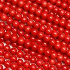  красный коралл ( красный ..) круг шар 4mm[1 полосный распродажа ] / 6-23 CO4M