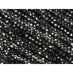 ブラックスピネル 面カット 丸玉 2mm［プレミアムカット］【1連販売】 / 7-9 SP2MC