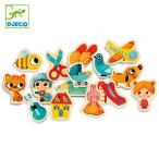 Yahoo! Yahoo!ショッピング(ヤフー ショッピング)パズル マグニヴィリー 42ピース マグネット 木製 組み合わせ おもちゃ 知育玩具 ジェコ DJECO （ マグネット遊び 磁石遊び 磁石のおもちゃ ）