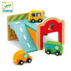 おもちゃ 木製 18ヶ月 ミニガレージ 車 知育玩具 ジェコ DJECO （ スロープ トイ ガレージ くるま 木のおもちゃ ）