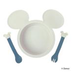  plate ложка & вилка комплект Mickey Mouse детская посуда ребенок ecru серии сделано в Японии ( детский посуда ложка вилка посудомоечная машина соответствует )