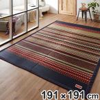 ショッピングい草 ラグ い草ラグ 純国産 カーペット エスニック調 DXデニムラルフ 約191×191cm 裏貼りあり （ 敷物 ラグマット い草マット い草カーペット デニム 絨毯 ござ ）