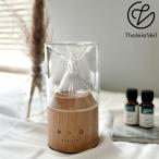 ThaleiaVeil アワーグラスディフューザー アロマディフューザー ( 水なし 噴霧式 天然木 ガラス製 アロマドロップ式 LED ゆらぎ タイマー機能 )