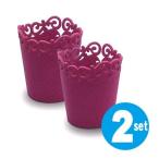 Yahoo! Yahoo!ショッピング(ヤフー ショッピング)特価 ■在庫限り・入荷なし■ 小物ケース ミルフルール柄 ピンク 2個セット （ 小物入れ ）