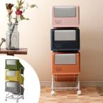 分別ゴミ箱　コンテナスタイル　スチールワゴン　ステンレスフラップ　63L （ ダストボックス ごみ箱 ）