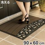 玄関マット 屋外 スクエア ローズ M ( 洗える エントランスマット マット )