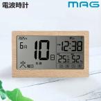 電波時計 デジタル シンプル カレンダー付き 温湿度計付き 置き掛け兼用 MAG （ 置き時計 掛け時計 ウォールクロック 卓上 両用 時計 電波 ）