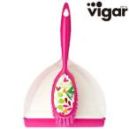 ■在庫限り・入荷なし■vigar（ビガール） フローラル　ちりとり ほうき セット　ハンディセット　コンパクト PRINTS （ 箒 ホウキ チリトリ 掃除道具 ）