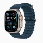 ショッピングapple watch バンド 「新品・Ultra 2」Apple Watch Ultra 2 (GPS + Cellularモデル) - 49mmチタニウムケースMREG3J/A + Blueブルーオーシャンバンド