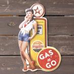 ブリキ看板 エンボスメタルサイン ヴィンテージ ガスポンプ ピンナップガール2 #187334 アンティーク アメリカ雑貨インテリ