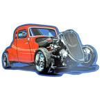 ダイカットメタルサイン CAR RED カー レッド 縦30×横56cm ブリキ看板 インテリア アメリカ雑貨 アメリカン雑貨