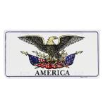 CMプレート イーグル AMERICA 縦15.3×横30.3cm ナンバープレート型 インテリア 看板 アルミ製 アメリカン雑