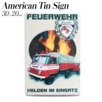 tin plate FEUERWEHR пожарная машина Германия H30×W20cm жестяная пластина производства интерьер стена поверхность оборудование орнамент стиль America смешанные товары 