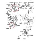 三菱ギャランVR-A4、レグナム用　エンジンマウント2個セット　MR198377：エンジンフロントマウンチング＆MR198381：エンジンロールストッパ代替品　絶版パーツ