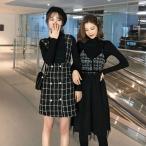 ワンピース セットアップ ミニスカート フレアスカート フレアワンピース ミニ ミニ丈 ひざ丈 膝上 袖あり 長袖 ハイネック タートルネック フレア タイト