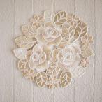 高級コード刺繍　コースター　シャンパンロゼ　Φ12cm　