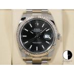 ロレックス デイトジャスト41 Ref.126334 ステンレススチール/ホワイトゴールド ブラック文字盤 オイスターブレスレット