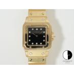 カルティエ サントス カレ Ref.84430000 イエローゴールド ブラック文字盤