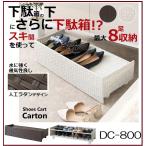 ショッピングラタン 下駄箱 収納ラック ラタン風 シューズカート 靴箱 SC-800 Carton カルトン コンパクト 省スペース 隙間 すき間 靴箱下 キャスター付き 玄関 大容量 2段 8足収納