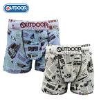 ショッピングOUTDOOR OUTDOOR メンズ　ボクサーパンツ 英字　オフホワイト　ブルー　下着　前閉じ