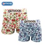 OUTDOOR メンズ　ボクサーパンツ NEW花柄　ベージュ　ブルー　下着　前閉じ
