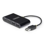 ＳｔａｒＴｅｃｈ．ｃｏｍ USBハブ/USB 2.0/USB-A - 4xUSB-A/480Mbps/バスパワー/ブラック 目安在庫=○