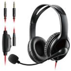 エレコム 両耳小型4極ゲーミング有線ヘッドセット 約1m+延長約1.5m ブラック メーカー在庫品