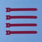 サンワサプライ ケーブルタイ(面ファスナー) Mサイズ 赤 4本入 CA-MF2RN メーカー在庫品