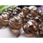 激安宣言極上波カットAAA約6mm珠スモーキークォーツウェーブカット煙水晶...