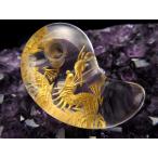 1個売り縦約30mm×横約19mm龍金彫り水晶勾玉天然石tn-sパワーストーン