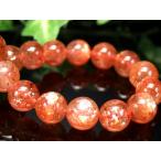 濃色オレンジ 3A+ サンストーン ブレスレット 8.5mm-9mm×22珠 太陽神の象徴 たっぷりインクルージョン 1点物 超透明 インド産 パワーストーン 天然石