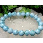 ショッピングブレスレット 濃い青 大特価3A ラリマー ブレスレット 9.5mm × 21珠 曹灰針石 愛と平和の石 カリブ海の宝石 一点もの ドミニカ共和国産 パワーストーン 天然石