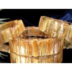 ショッピングパワーストーン 極太タイチン針入り 3A+ ゴールドルチルクォーツ バングル ブレスレット 幅約幅6-10mm前後 ギラギラ感満載 迫力のバングルタイプ ブラジル産 パワーストーン