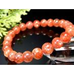 濃色オレンジ3A+サンストーンブレスレット7mm-7.5mm×24珠太陽神...