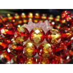 5A切子風ツートンカラーアンバーカットブレスレット約6mm×29珠前後ツー...