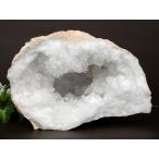 空間たっぷり 特大サイズ 自然の神秘 モロッコ産ジオード 晶洞 水晶原石 ハーフ 約1717g 完全浄化に 極上キラキラ水晶 クォーツ 天然石などの浄化に