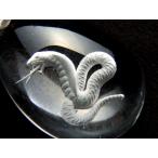 天然水晶ネックレス白ヘビ蛇彫りペンダントトップ縦約32ミリ×幅約22ミリ1...