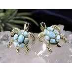 カメモチーフラリマーブルーペクトライトペンダントトップ最大幅13mm前後1...