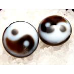 A至純天珠陰陽太極天珠いんようたいきょくてんじゅ丸板型サイズ：φ約26mm...