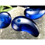 1個売りバルティックアンバー天然琥珀勾玉ブルーカラー縦約24mm-26mm...