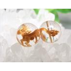 1粒売り 金塗り10ミリ珠 天然水晶 クリスタル 馬 ウマ 彫り 10mm 金塗り パワーストーン 天然石