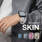 アップルウォッチ カバー 耐衝撃 ソフト TPU 保護 ボタン 着せ替え ケース Apple Watch SE2 SE AppleWatch Series 9 8 7 6 5 4 44mm 45mm 対応 MagEasy SKIN