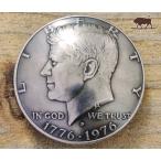 コンチョ　ボタン　本物コイン使用　アメリカ　50セント　ケネディ　ハーフダラー　建国200年記念　直径約30mm　sizec　人物　ネジ式コンチョ　パーツ