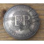 コンチョ　ボタン　本物コイン使用　イギリス　25ニューペンス　EP　天使　1972年　直径約38mm　sizee　motifetc　コインコンチョ　ネジ式コンチョ　パーツ