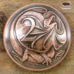 コンチョ　ボタン　本物コイン使用　オーストラリア　2セント　エリマキトカゲ　直径約21.5mm　sizeb　動物　コインコンチョ　ネジ式コンチョ　パーツ