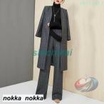 セレモニースーツ セットアップ レデース ワイドパンツ 春 秋 ジャケットゾンチースーツセット スーツパンツ ラシャ セレモニー 入学式 通勤 お洒落 着痩せ 上品