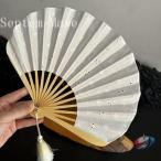 扇子 レディース 和風 レース 綿麻 �