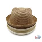 耳付き 帽子 ベビー キッズ麦わら帽子 あご紐付 50cm 51cm 52cm 男の子 女の子 ベビー帽子 帽子 ハット キャップ 赤ちゃん トドラー 子供 夏 ストライプ 保育園