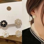 12イヤリング ピアス アシンメトリー 花 バラ 小さめ ゴールド モチーフ 大人ピアス　カメリア